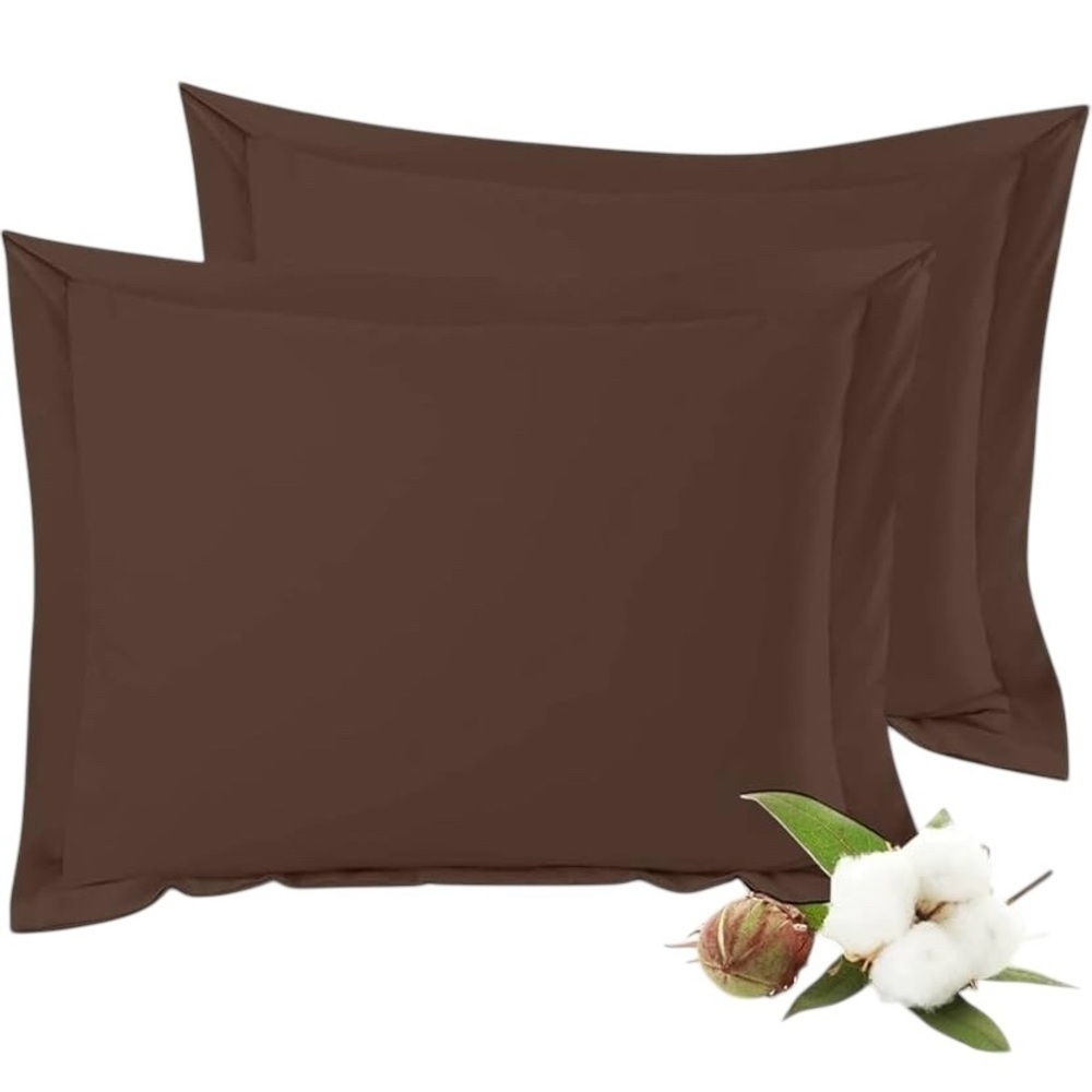 Brown Pillow Shams, Set of 2, Full/Queen Size